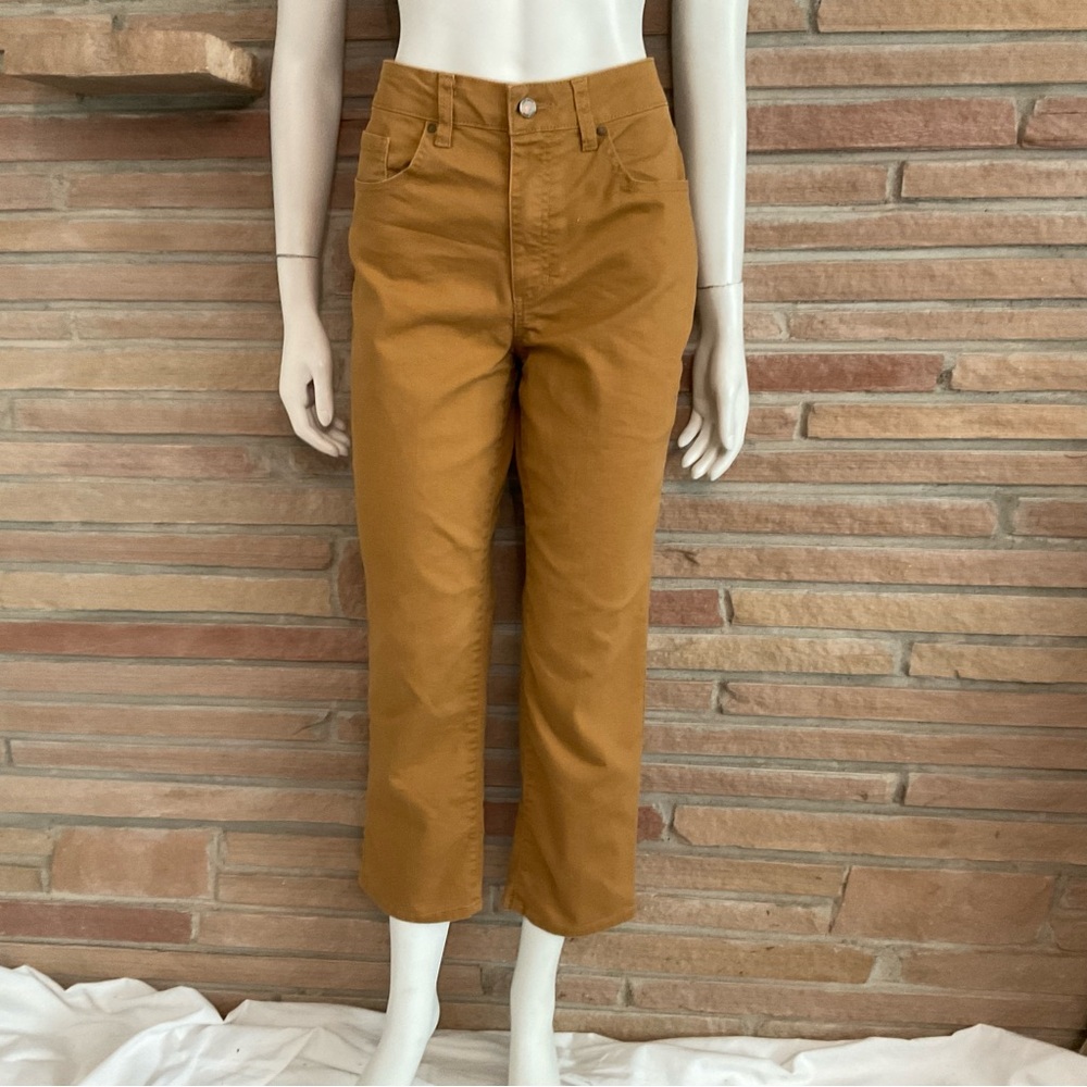 Blue Spice Jeans Size 7 Straight Cropped Caramel Brown